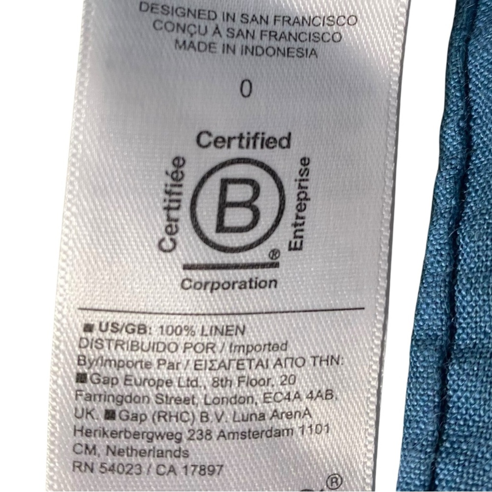 🚫sold🚫 Athleta Cabo Linen Pants Womens 0 28x28 Blue High Rise 100% Linen Lounge - Picture 4 of 4